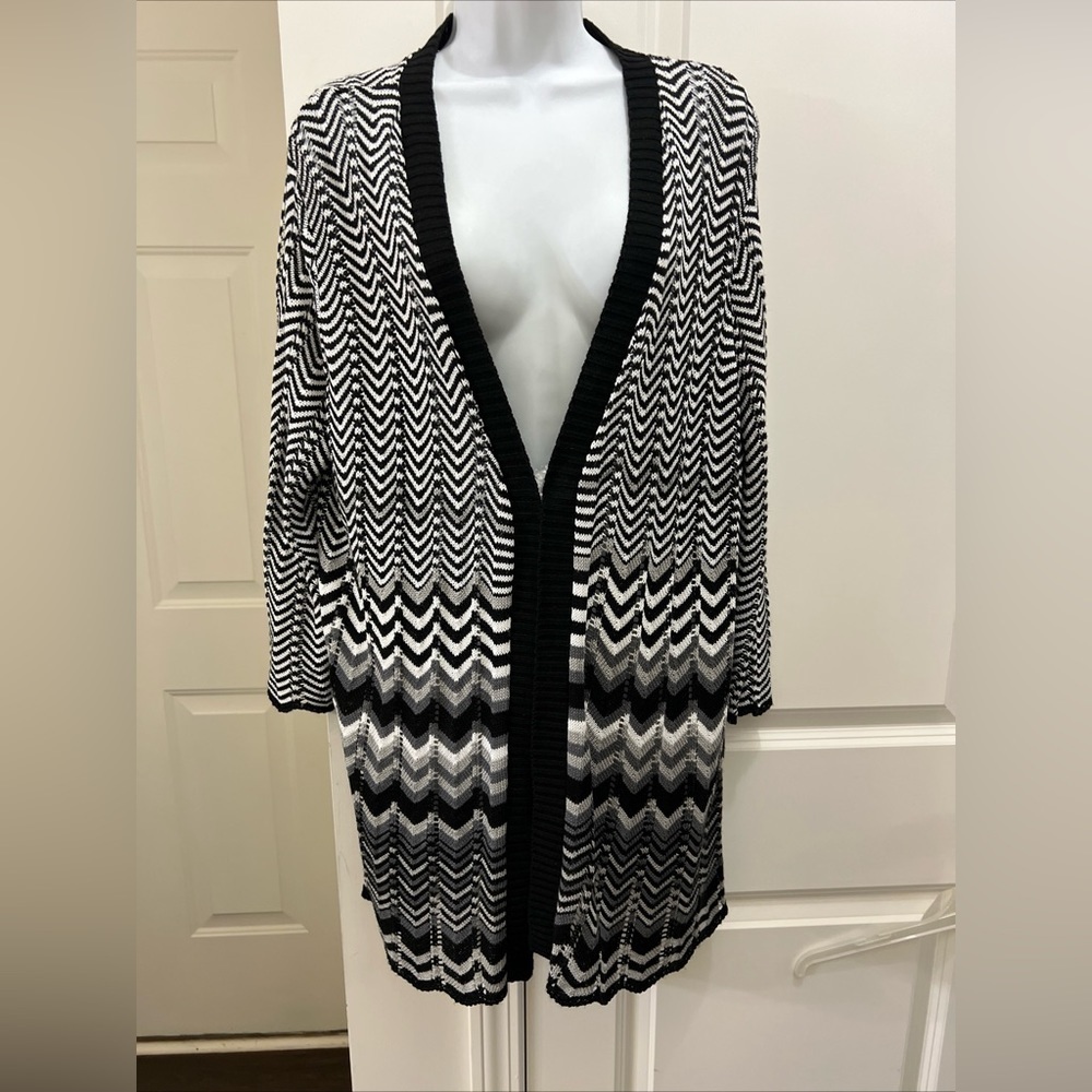 Black and White Long Cardigan
